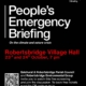 Event poster for People’s Emergency Briefing at Robertsbridge Village Hall on 23rd and 24th October at 7 pm.